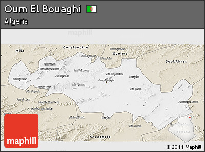 Classic Style 3D Map of Oum El Bouaghi