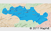 Political 3D Map of Oum El Bouaghi, lighten