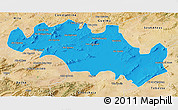 Political 3D Map of Oum El Bouaghi, satellite outside