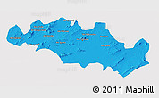 Political 3D Map of Oum El Bouaghi, single color outside