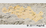 Satellite 3D Map of Oum El Bouaghi, semi-desaturated