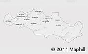 Silver Style 3D Map of Oum El Bouaghi, single color outside