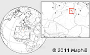 Blank Location Map of Oum El Bouaghi, within the entire country