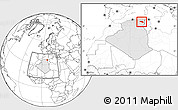 Blank Location Map of Oum El Bouaghi, highlighted country, within the entire country