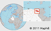 Gray Location Map of Oum El Bouaghi, highlighted country