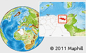 Physical Location Map of Oum El Bouaghi, highlighted country