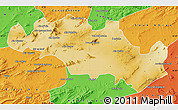 Physical Map of Oum El Bouaghi, political outside