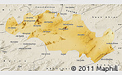 Physical Map of Oum El Bouaghi, shaded relief outside