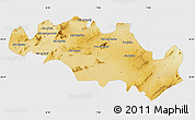 Physical Map of Oum El Bouaghi, single color outside