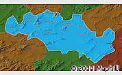 Political Map of Oum El Bouaghi, darken