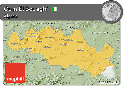 Savanna Style Map of Oum El Bouaghi