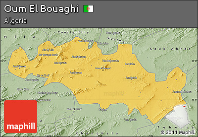 Savanna Style Map of Oum El Bouaghi