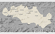 Shaded Relief Map of Oum El Bouaghi, darken, desaturated
