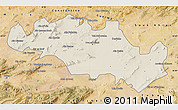 Shaded Relief Map of Oum El Bouaghi, satellite outside