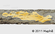 Physical Panoramic Map of Oum El Bouaghi, darken, semi-desaturated