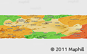 Physical Panoramic Map of Oum El Bouaghi, political outside