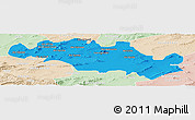 Political Panoramic Map of Oum El Bouaghi, lighten