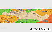 Satellite Panoramic Map of Oum El Bouaghi, political outside