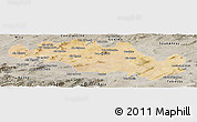 Satellite Panoramic Map of Oum El Bouaghi, semi-desaturated