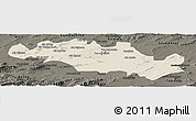 Shaded Relief Panoramic Map of Oum El Bouaghi, darken