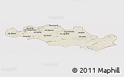 Shaded Relief Panoramic Map of Oum El Bouaghi, single color outside