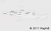 Silver Style Panoramic Map of Oum El Bouaghi, single color outside