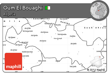 Blank Simple Map of Oum El Bouaghi