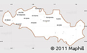 Classic Style Simple Map of Oum El Bouaghi, cropped outside