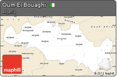 Classic Style Simple Map of Oum El Bouaghi