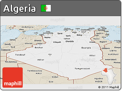 Classic Style Panoramic Map of Algeria