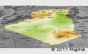Physical Panoramic Map of Algeria, darken, desaturated