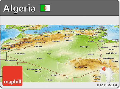 Physical Panoramic Map of Algeria