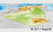Physical Panoramic Map of Algeria, lighten, desaturated, land only