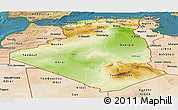 Physical Panoramic Map of Algeria, satellite outside