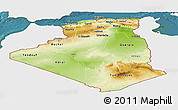 Physical Panoramic Map of Algeria, single color outside, satellite sea