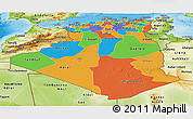 Political Panoramic Map of Algeria, physical outside