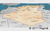 Satellite Panoramic Map of Algeria, desaturated, land only