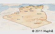 Satellite Panoramic Map of Algeria, lighten