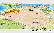 Satellite Panoramic Map of Algeria, physical outside