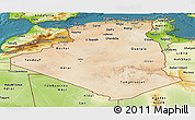 Satellite Panoramic Map of Algeria, physical outside, satellite sea