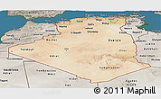 Satellite Panoramic Map of Algeria, semi-desaturated, land only