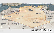 Satellite Panoramic Map of Algeria, semi-desaturated