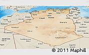 Satellite Panoramic Map of Algeria, shaded relief outside