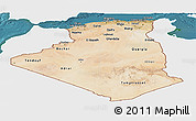 Satellite Panoramic Map of Algeria, single color outside