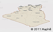 Shaded Relief Panoramic Map of Algeria, cropped outside