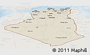 Shaded Relief Panoramic Map of Algeria, lighten