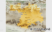 Physical 3D Map of Setif, semi-desaturated