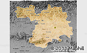 Satellite 3D Map of Setif, darken, desaturated