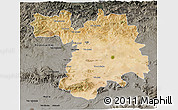 Satellite 3D Map of Setif, darken, semi-desaturated
