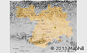 Satellite 3D Map of Setif, desaturated